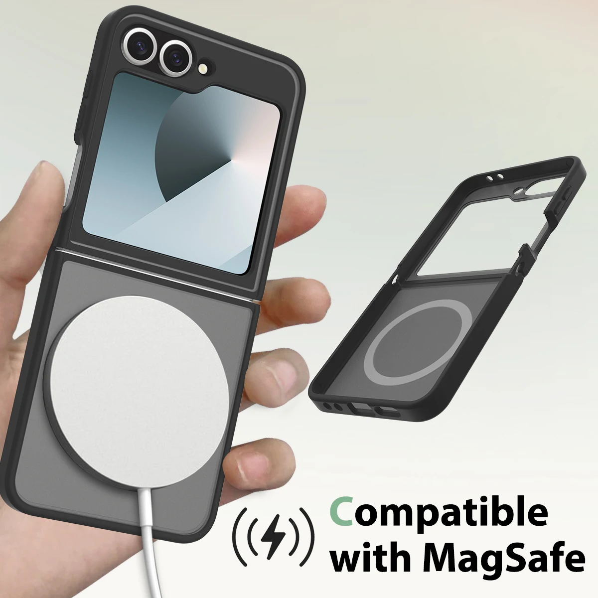 Skin Feel Magnetic Phone Case with Soft TPU Frame & Wireless Charging Back Cover
