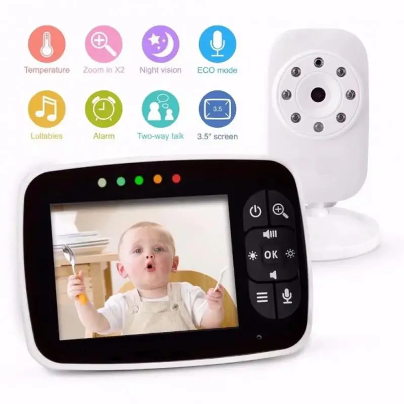 

3.5 Inch Video Baby Monitor Color Screen infrared Night Vision Wireless Camera 2X Zoom Baby Nancy CCTV Security Baby Monitor Cam