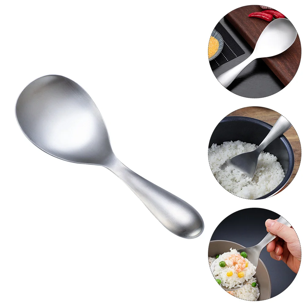 

Stainless Steel Rice Spoon Large Capacity Rice Paddle Deepen Thicken Soup Spoon Kitchen Cooking Tools Tableware