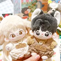 10cm baby clothes cute winter sweater with suspender pants New Year set starfish cotton doll accessories doll 1