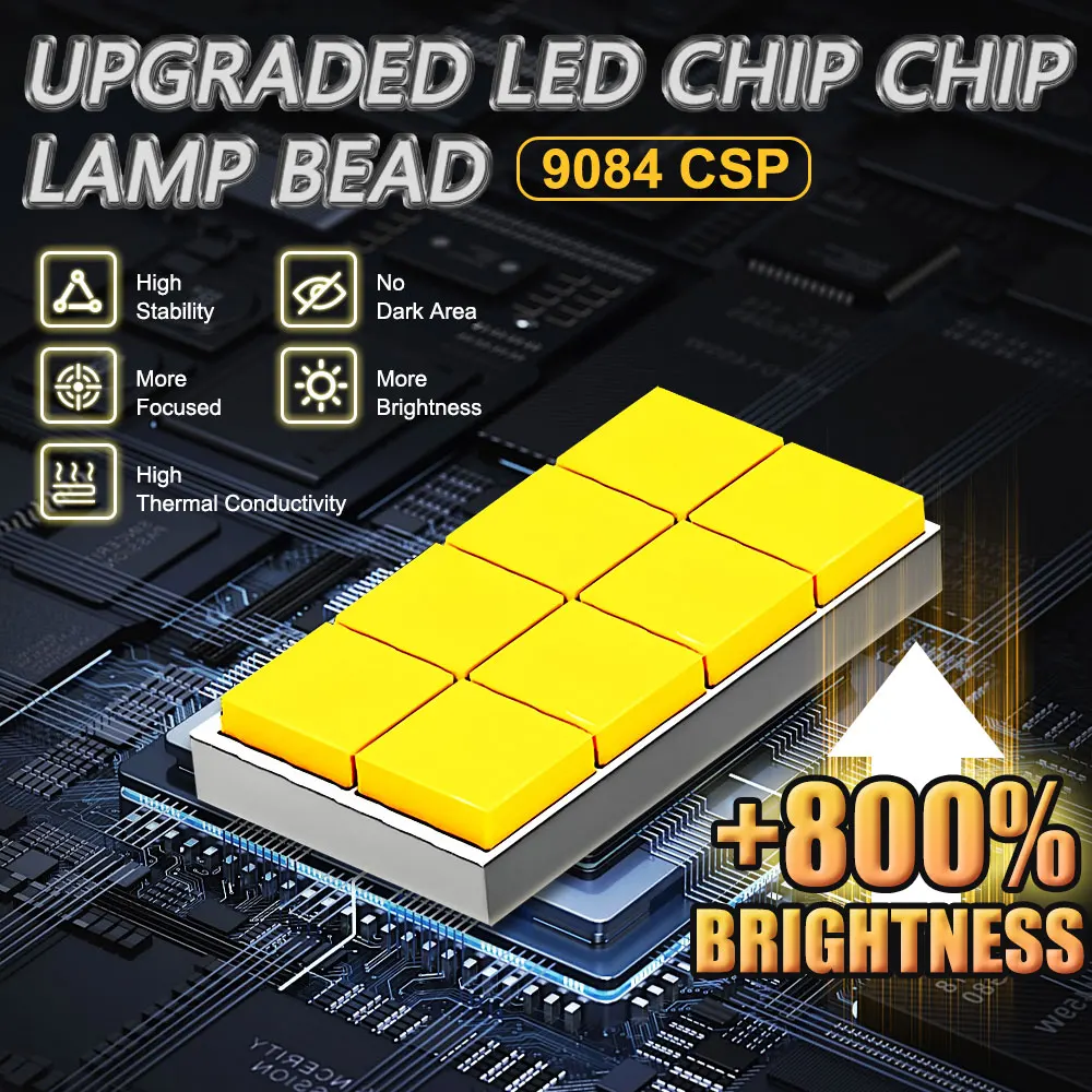 H4 H7 LED 헤드라이트 HB2 9003 CANBUS 에러 프리 1300000LM 1300W 고출력 헤드램프 전구 1:1 사이즈 터보 팬 포함 6000K LED 라이트