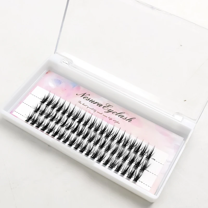 DIY 두꺼운 클러스터 속눈썹 연장 더브테일 세그먼트 속눈썹 볼륨, 자연스럽고 부드러운 세그먼트 속눈썹 번들, 메이크업 도구
