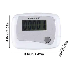 Compact Digital LCD Pedometer with Clip for Outdoor Fitness Activities (White)