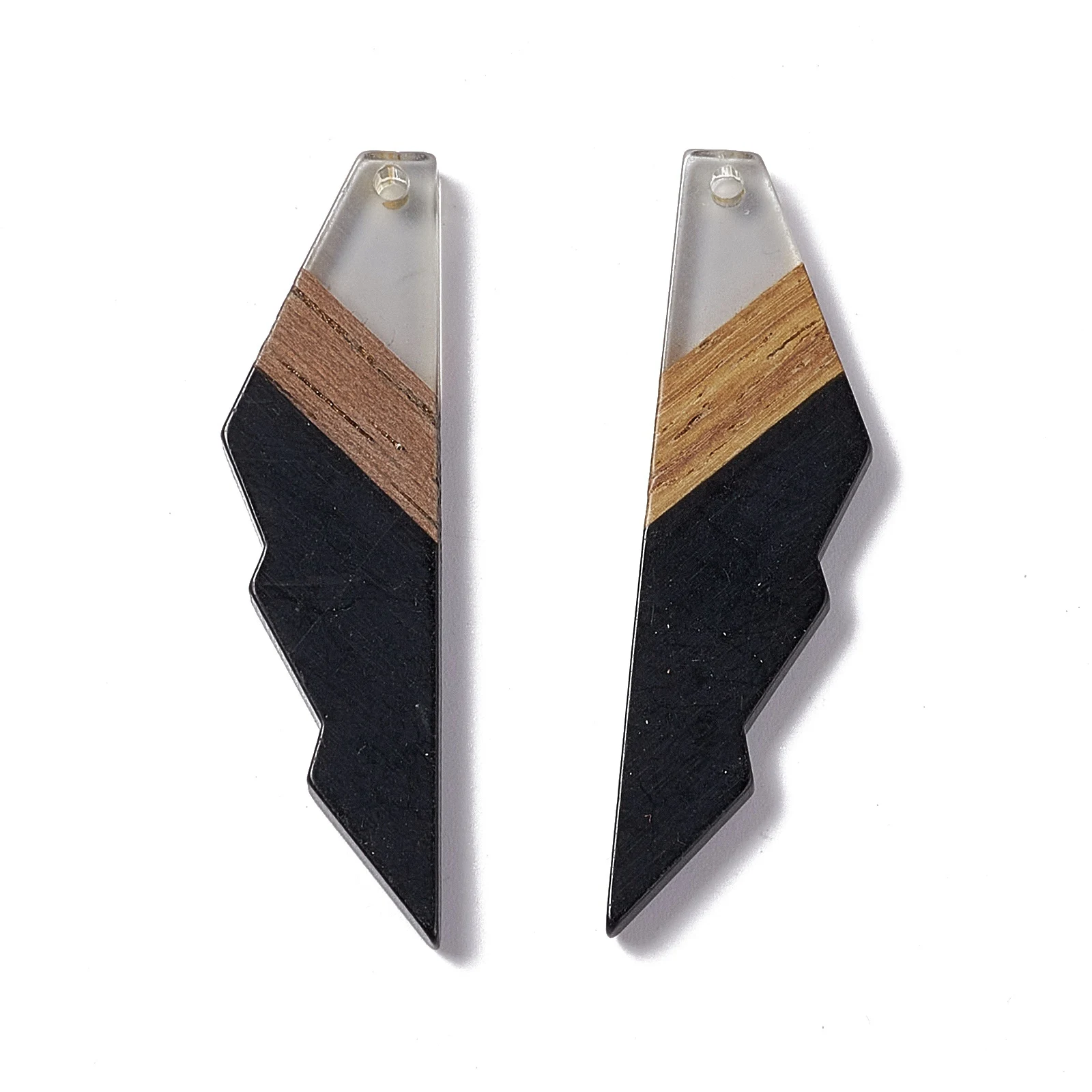 20pcs Jagged Shape Charms Splice Resin Walnut Wood Big Pendants Earring Necklace Accessories Jewelry DIY