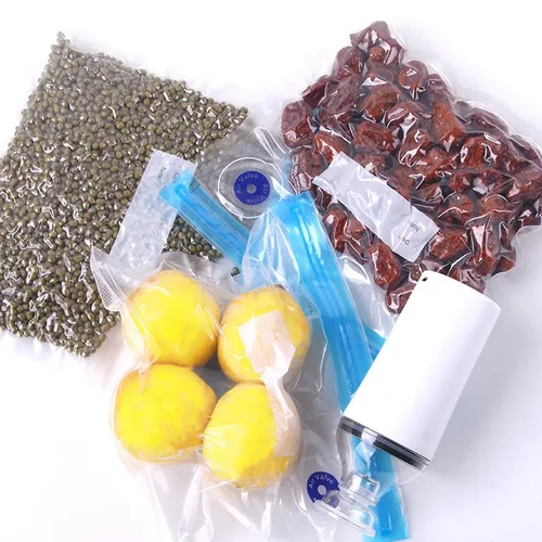 재사용 가능한 진공 식품 보관 지퍼 가방 세트 전기 핸드 헬드 진공 실러 펌프 Sous Vide 가방 USB 충전식 BPA 무료 3