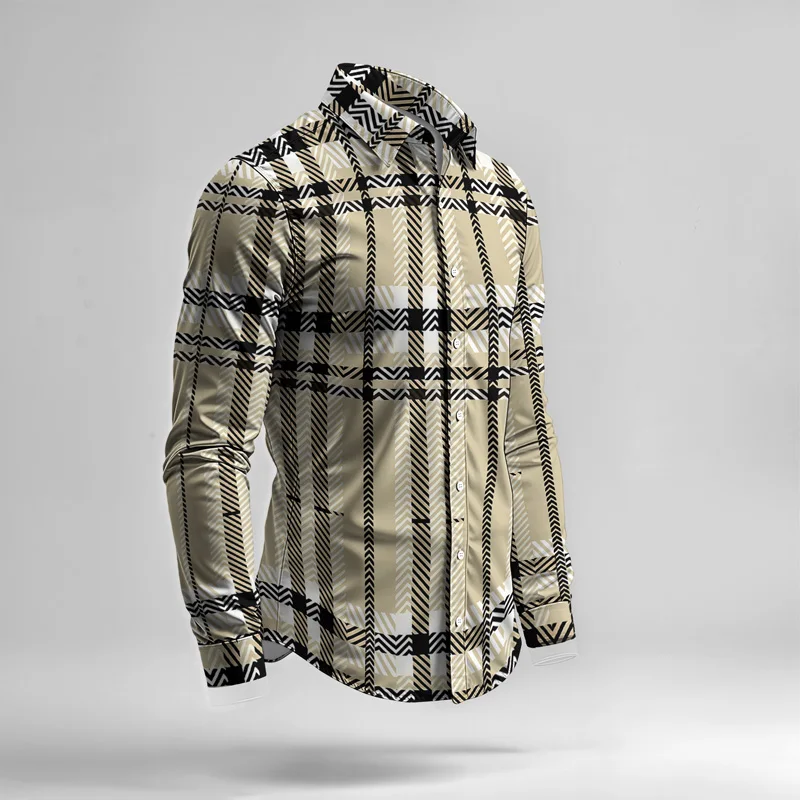 Set di camicie da uomo primavera estate 2025, stampate, alla moda, semplici, in due pezzi, a maniche lunghe, stile urbano di alta qualità_voghion.com