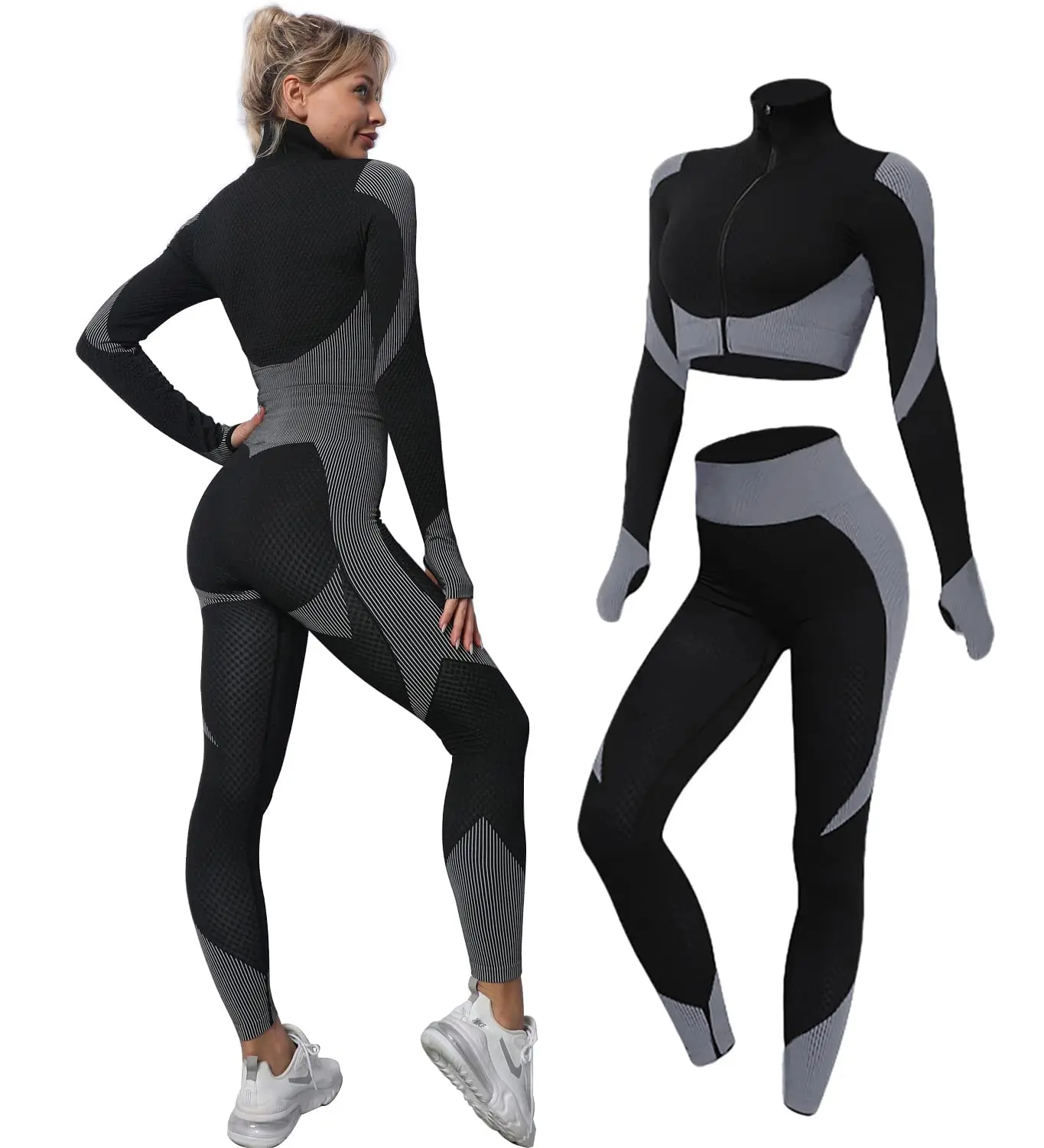  WSSBK Mono de yoga sólido sexy para mujer, ropa deportiva para  gimnasio, ropa deportiva, conjuntos de fitness, entrenamiento para correr,  trajes acolchados (color negro, tamaño: código M) : Deportes y Actividades