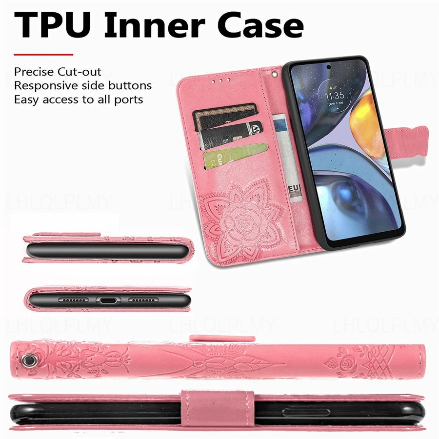 Butterfly Leather Flip Wallet Phone Case Cover