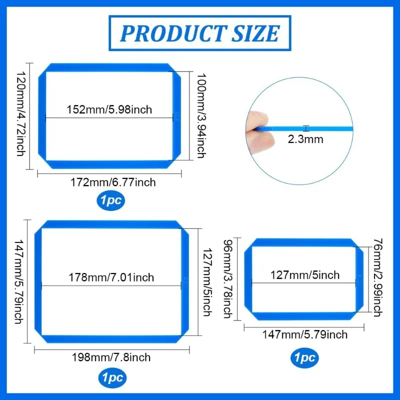 Bookbinding Tools Blue Acrylic Notebook Cover Rectangle Bookbinding Guide Template Ruler Scrapbooking Tool 3 Sizes