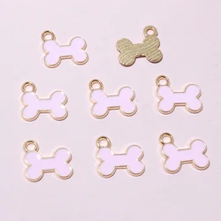 Charming Enamel Bone Pendants for DIY Jewelry Making - Set of 20 (Pink)