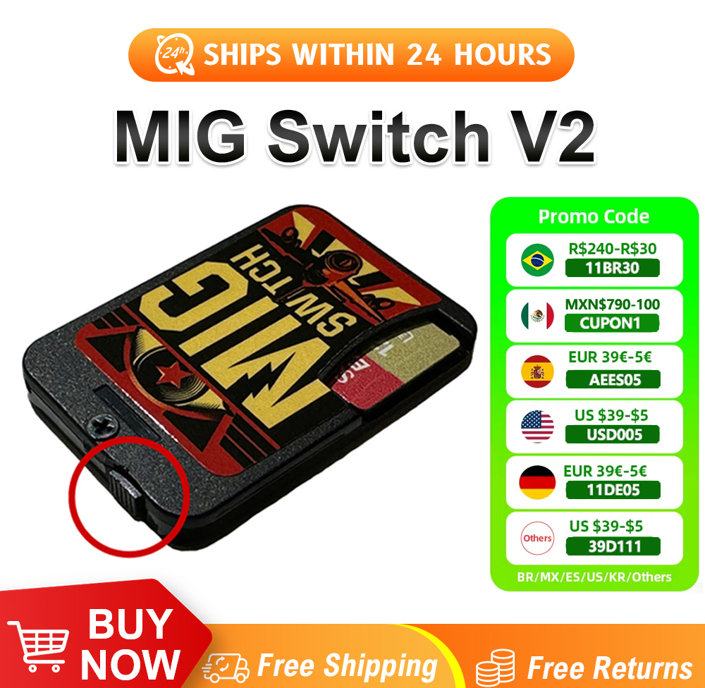 MIG Switch V2 NS Flash Cartridge Gaming Console Everdrive Modified Chip plug&play Mig V1 universal card NS switch