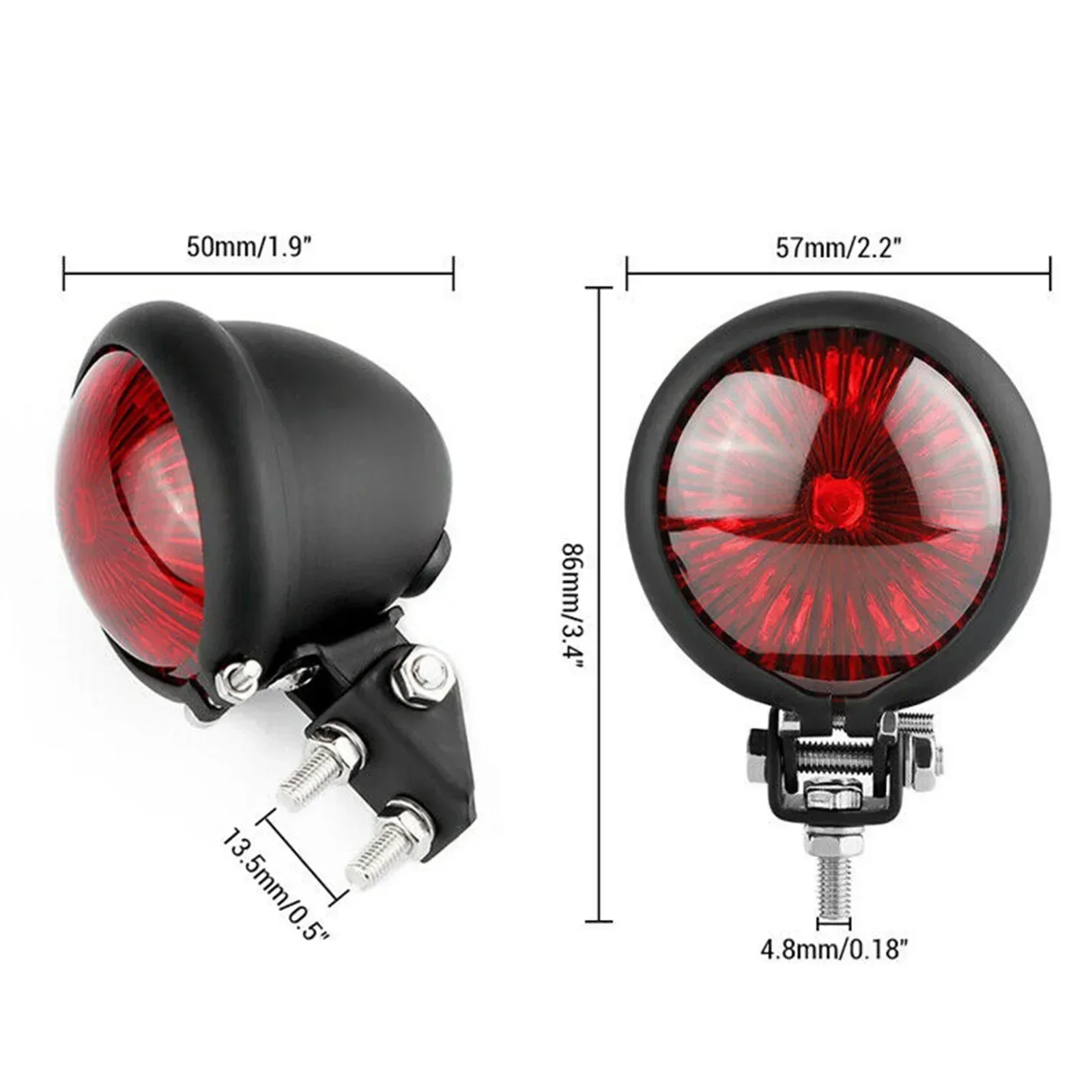 12V LED Red Retro Motorcycle Taillights Cafe Racer Style Tail Brake Light Smoke Lens Rear Stop Lamp For Chopper Bobber Scrambler