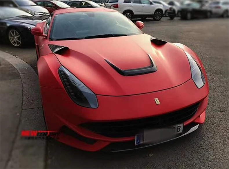 For Ferrari F12 2013-NO Real Carbon Fiber Front Engine Hood Bonnet Vent Decorate Tim Cover High Quality Car Accessories - - Racext 31