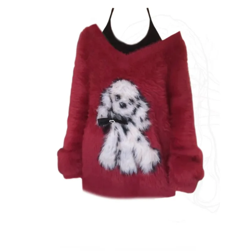 

2000s Kpop Fairycore Autumn Casual V Neck Women Sweaters Long Sleeve Pullovers Loose Grunge Sweet Chic Fashion Jumpers