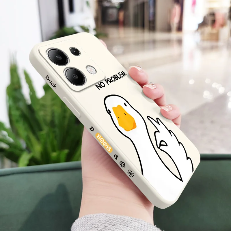 Playful Hello Duck Liquid Silicone Phone Case Cover