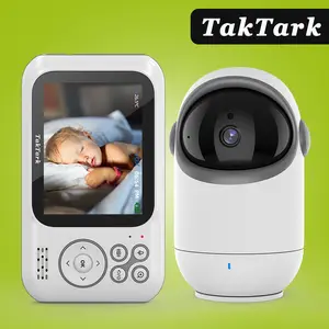 VB801 Monitor de bebé con cámara de visión nocturna de 4,3 pulgadas,  intercomunicador inalámbrico, cámara de audio y video, detección de  temperatura (enchufe de EE. UU.)