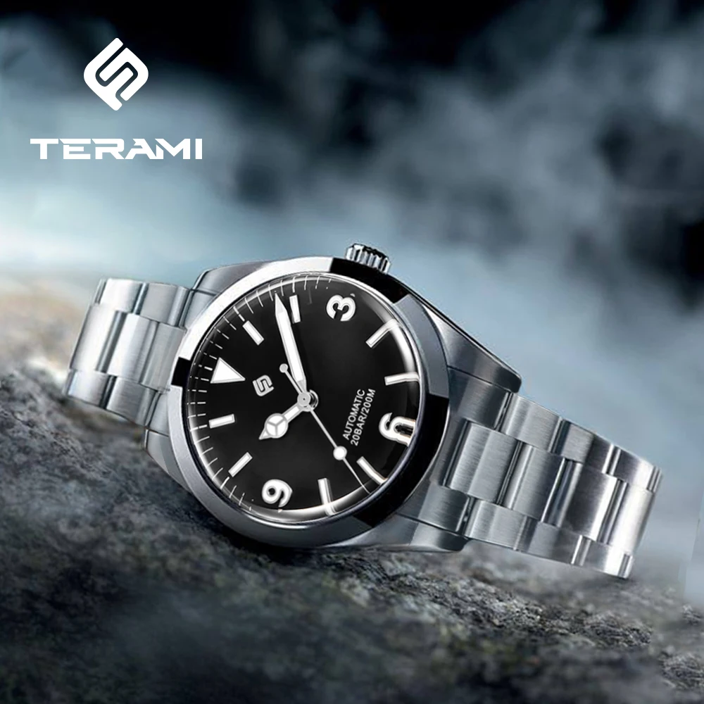 TERAMI 38MM Explorer Series Men Automatic Mechanical Watches NH35 Luxury Sapphire Crystal 20Bar Dive 3C Super Lume reloj hombre 2pcs remote key fob id83 4d63 chip for explorer 2011 2016 f series 150 250 350 450 550 super duty cwtwb1u793 auto accessories