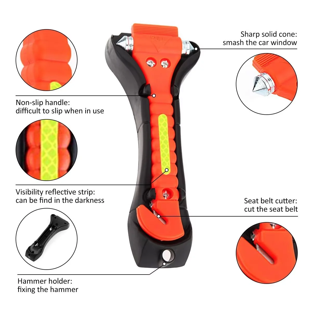 Car Safety Hammer Safety Hammer Window Breaker 2PCS Survival Safety Hammer Camping Driving Car Seat Belt Cutter 2-in-1 Emergency Break Window Glass Punch Life Rescue Tools