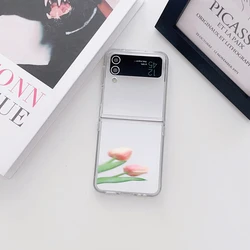 Sleek Silver Mirror Hybrid Phone Case with Acrylic Back Cover for Galaxy Z Flip 5 (Silver)