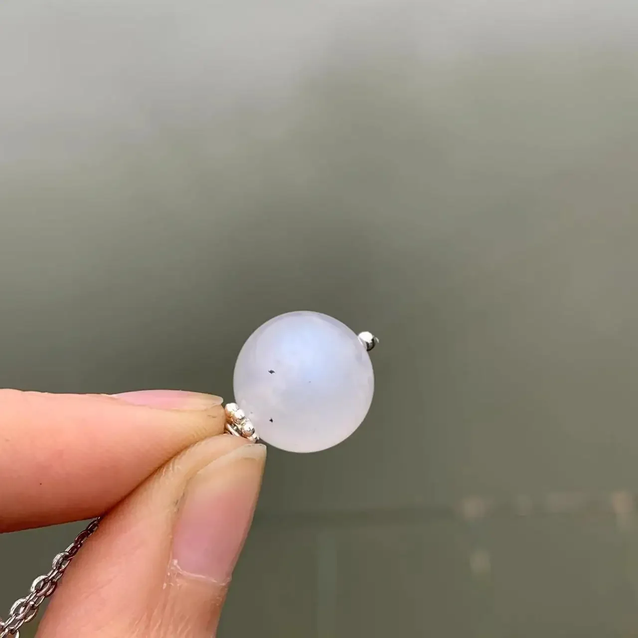 Pendant Necklace 11MM Natural Blue Moonstone Pendant Necklace Fine Jewelry Stones Healing Energy Gift Lucky Jewelry