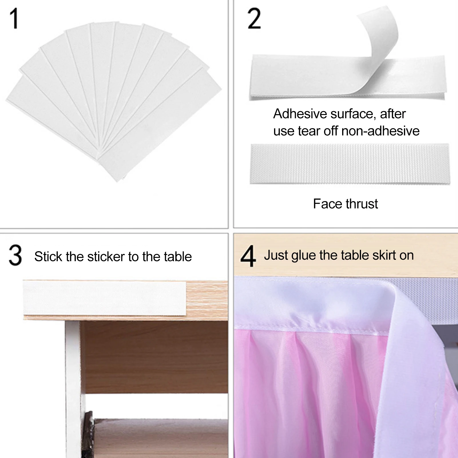 Chiffon Table Skirt Multi-layer Ruffle Reusable Table Skirt Gradient Rainbow Color Beach Parties Birthday Party Home Decorations