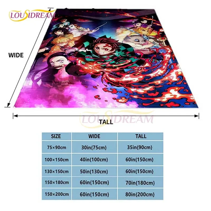 Demon Slayer Anime Blanket Sofa Cover Ultra-Soft Carpet Warm Bed Sheet Bedspread Bedding Room Decor 4