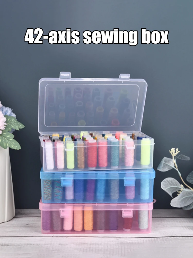 Description Picture 3 of item42 Axis Needle and Thread Box Household Storage Box Multi Functional Transparent Needle and Thread Set Thread Box Sorting