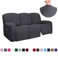 3 Seat Stretch Sectional Recliner Sofa Slipcover With Elastic Bottom Soft Washable Furniture Pet Protector Couch Cover 1