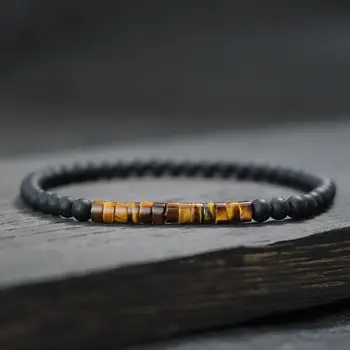 Obsidian Stone Meditation Bracelet 4 mm