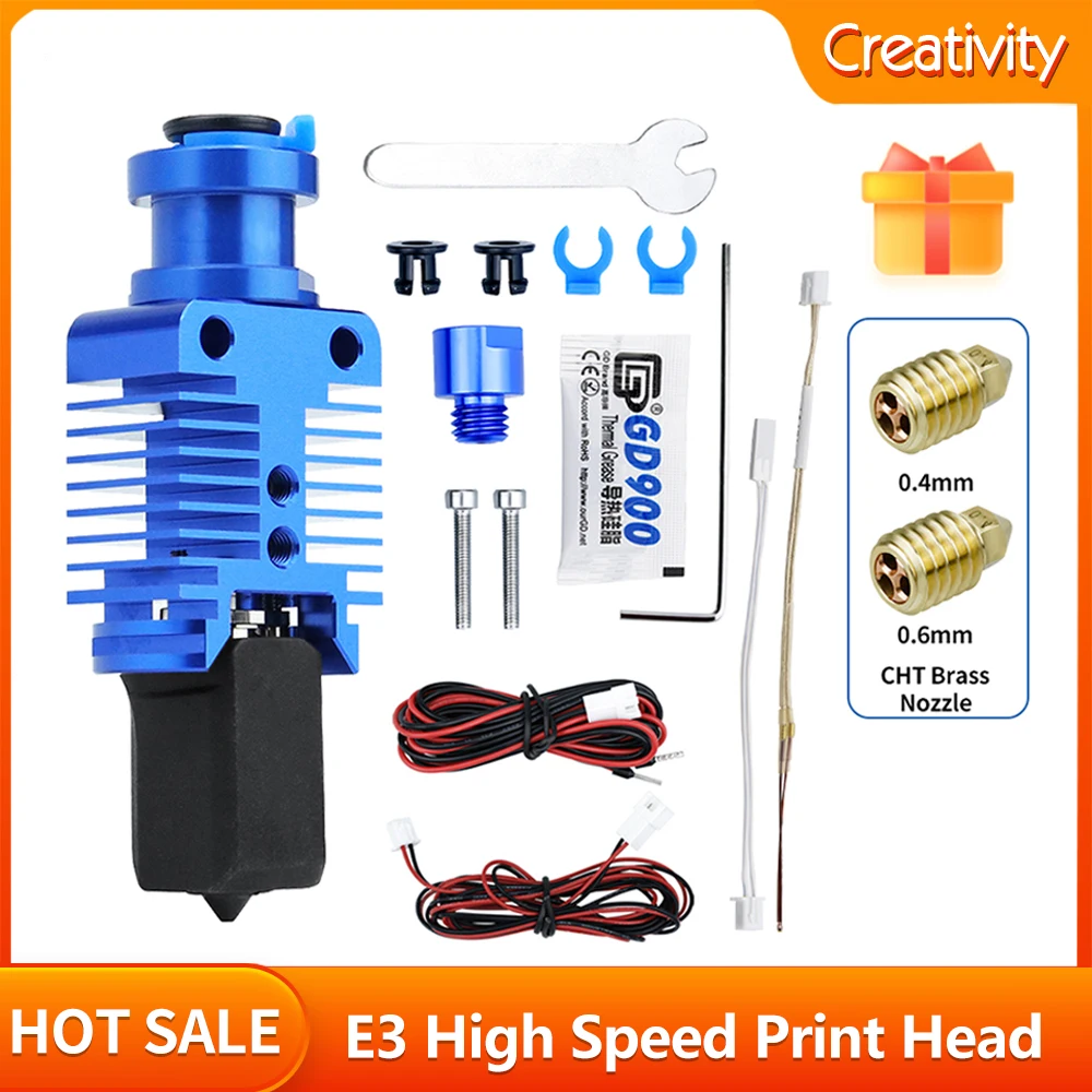 E3 2.0 High Speed Print Head For Ender 3,V2/CR10,10S/VORON 2.4 Extruder J-head Hotend  Fast Printing Extruder J-head Upgrade Kit