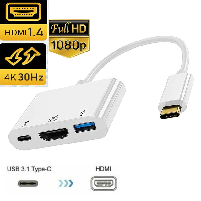 Adaptateur USB C vers double HDMI 4K à 60 Hz, compatible avec Thunderbolt  3/4, convertisseur multi-moniteur de type C vers HDMI compatible avec  MacBook Pro/Air, Dell XPS 13/15, HP, Lenovo Yoga, etc. (