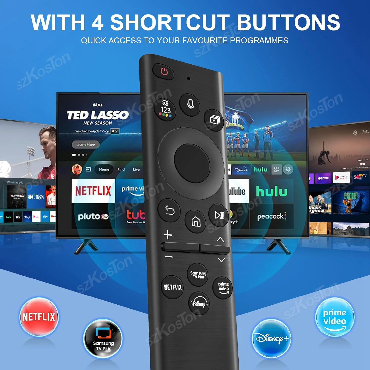 Eco-Friendly Replacement Voice Remote Control with Solar Charging