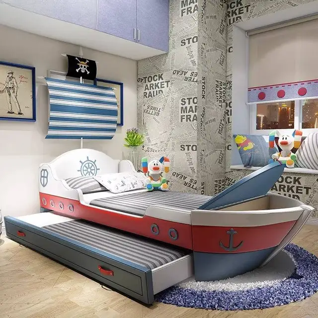 أوروبا الديكور سرير أطفال إطار خشبي السلامة واحدة الحديثة نمط طفل سرير الأولاد تصميم كاما Infantil الأثاث للمنزل 1