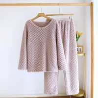 2026 New Autumn/Winter Women's Pajama Set, Flannel Thickened and Warm, Coral Plush Cute Home Fur Two Piece Set Sleepwear - Image 2