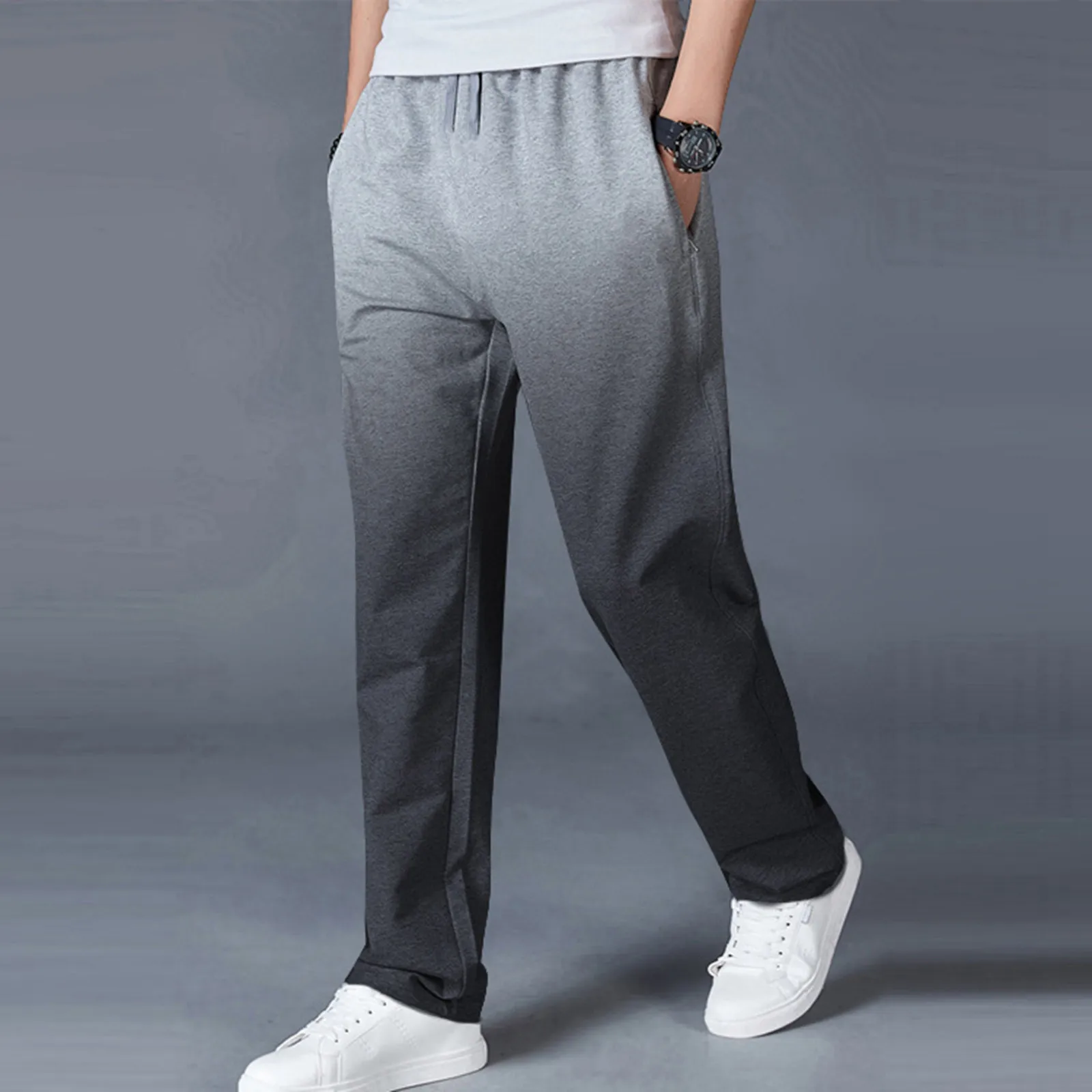 

Men's Casual Straight Pants Gradient Trend Youth Warm Loose Pants Women Summer Pants