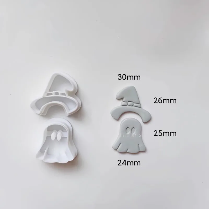 Halloween Series Polymer Clay Cutter Ghost Spider Pumpkin Soft Pottery Mold DIY Earrings Pendant Holiday Party Clay Tools