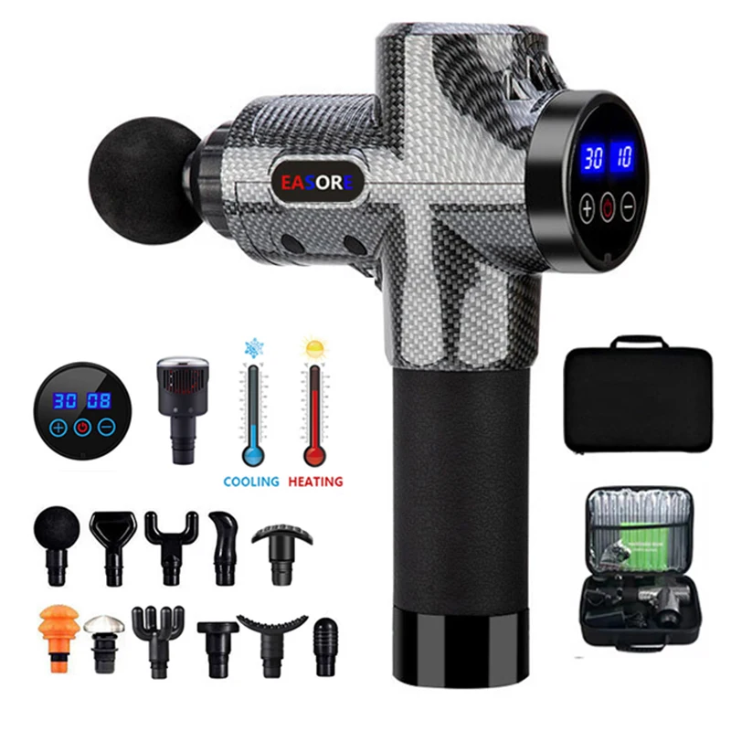 Heat/ Cold Massage Gun 2022 New Upgrade , Easore X5 Pro Deep Muscle Massager With 11/12 Heads Brushless Motor For Home Gym best deep tissue muscle massage gun 2200mah 3200r 6 heads silent brushless relieve pain relax body for sport keep fit healthbox