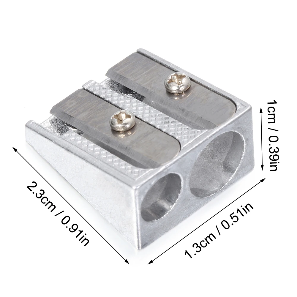 Metal Bevelled Double Hole Pencil Sharpener Stainless Steel Blade Efficient Labour-saving Sharpeners School Office Stationery pencil sharpener