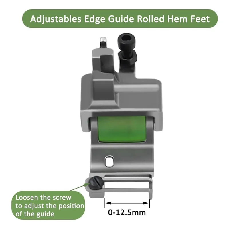A96K-X6 Adjustables Edge Guide Rolled Hem Feet 0.1-12.5Mm, Roller Hemmer Press Foot For Industrial Lockstitch