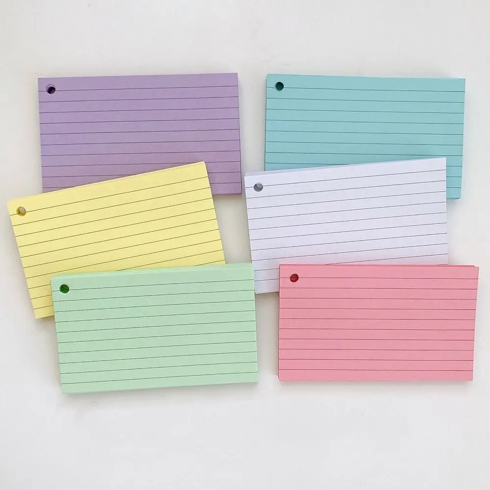 50Pcs Binder linea orizzontale Memo Book schede indice a fogli mobili schede Flash piccole schede di revisione per studio quaderni per ufficio - immagine 5