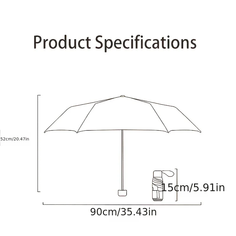 1pc popular multi-color folding portable mini pocket umbrella, sixfold umbrella, rainy and sunny dual-use high quality