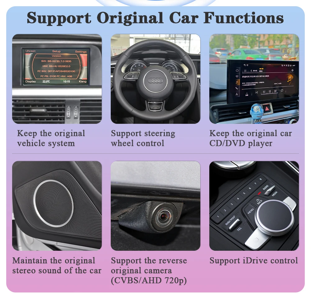 AUTOTOP Android Auto Smart Adapter für Audi A4/A5/S4/S5/Q5 MMI 2G/3G Wireless CarPlay AirPlay MirrorLink Bluetooth GPS Wifi – Detail 4