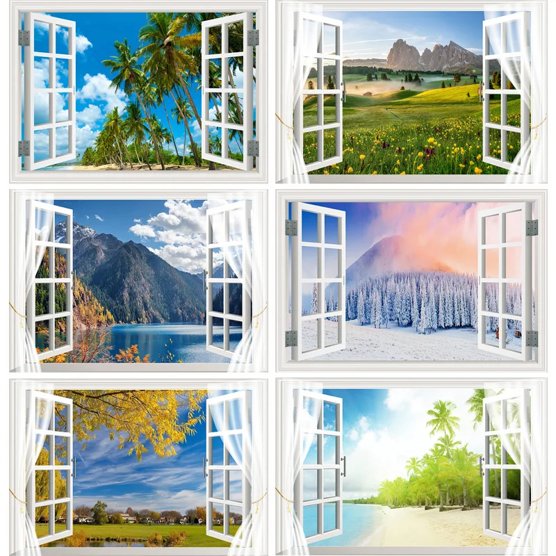 

Outside The Window Natural Scenery Photography Background Indoor Decorations Photo Backdrops Studio Props CHFJ-08