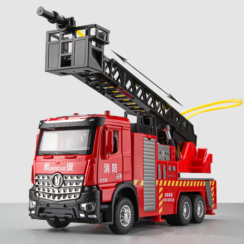 

1:30 лестница из сплава с выдвижной лестницей, имитация спасательных игрушек для автомобиля, качественные коллекционные украшения, оптовая продажа