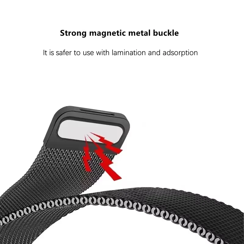 Milanese Stainless Steel Magnetic Watch Band - Adjustable Metal Strap Bracelet