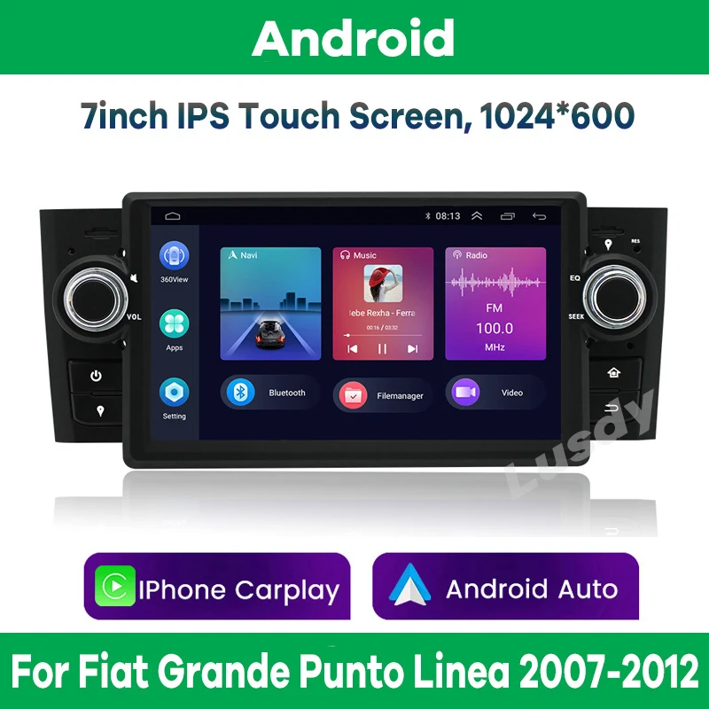 

7" Android 12 Car Multimedia Player Radio GPS Navigation for Fiat Grande Punto Linea 2007-2012 Auto Stereo Video CarPlay Screen