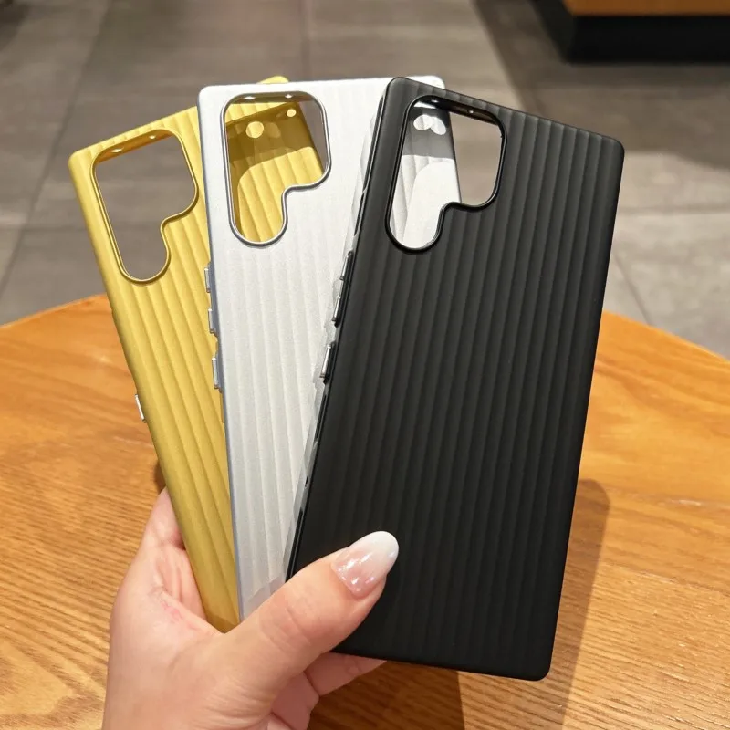 Fashion Plating 3D Stripe Armor Phone Cover with Corrugated Luggage Pattern