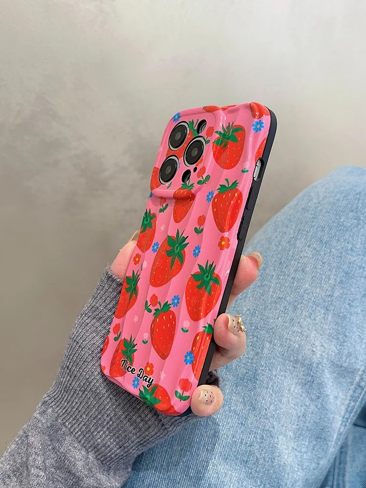 Rose Strawberry Glossy Case For iPhone