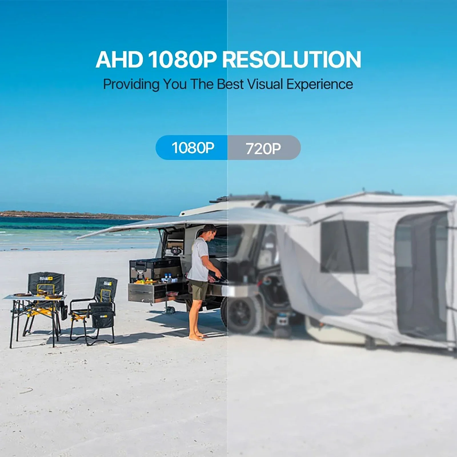 Side angle view with parking guide overlays