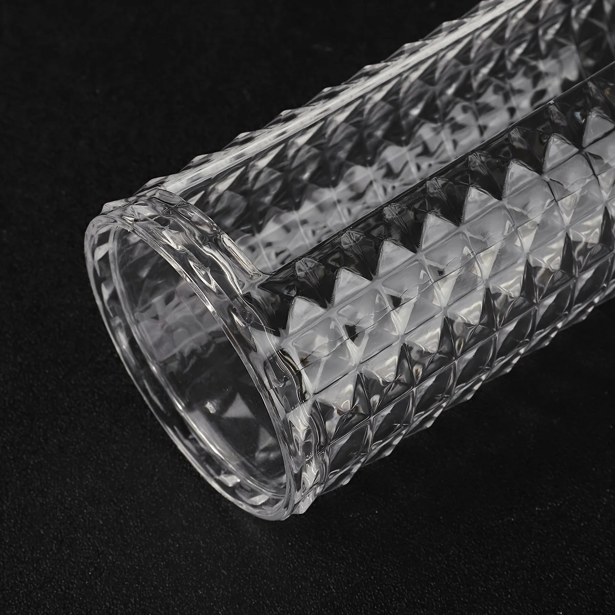 Acrylic Makeup Cotton Pad Holder, Clear Diamond Pattern Cotton Pads Organizer Dispenser Bathroom Jars for Round Cotton Display 6